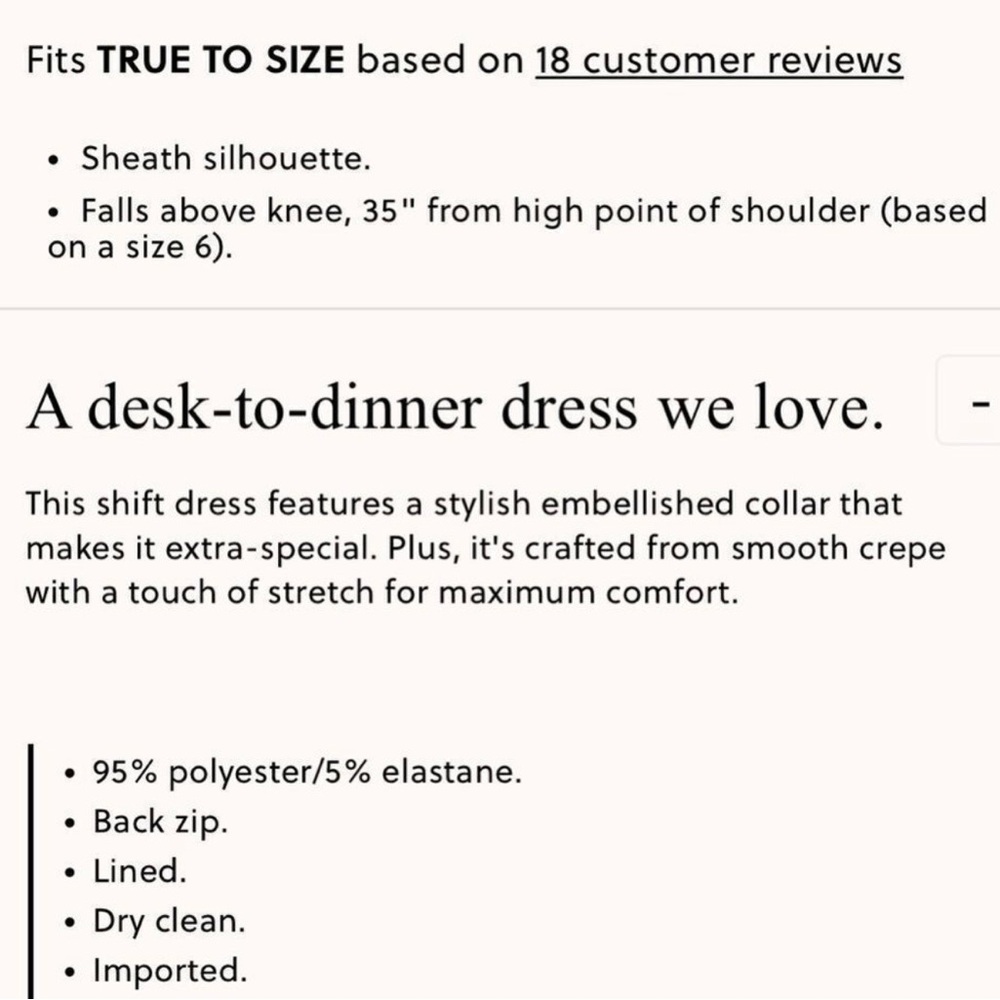 NWT J CREW Embellished collared shift dress in black stretch crepe size 6 - Picture 3 of 9
